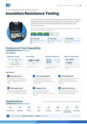 5kV Diagnostic Insulation Tester catalogue page 1