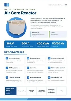 Air Core Reactor catalogue page 1
