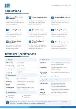 Air Core Reactor catalogue page 2