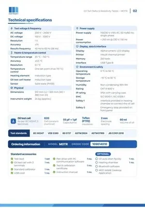 Automatic Dielectric Constant, Tan delta & Resistivity Test Set catalogue page 2