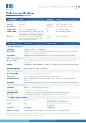 Capacitance & Tan Delta Measurement Kit catalogue page 2