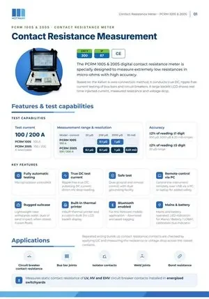 Contact Resistance Meter catalogue page 1