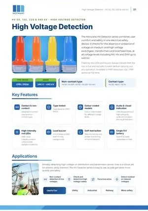 High Voltage Detector catalogue page 1