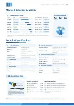 High Voltage Detector catalogue page 2