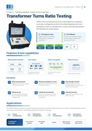 Transformer Turns Ratio Meter catalogue page 1
