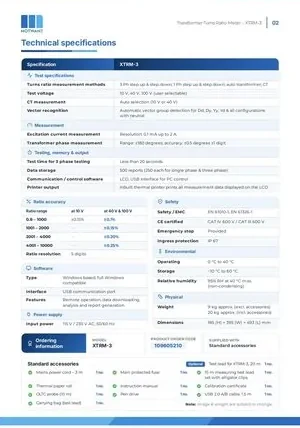 Transformer Turns Ratio Meter catalogue page 2