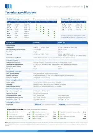 Transformer Winding Resistance Meter catalogue page 2